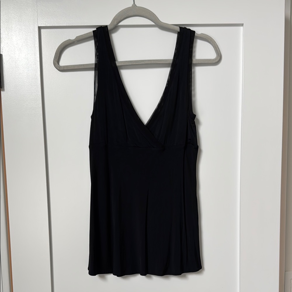 Black Sleeveless V-Neck Top